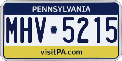 PA license plate MHV5215