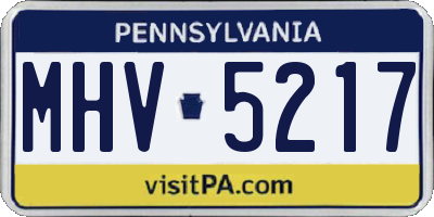 PA license plate MHV5217