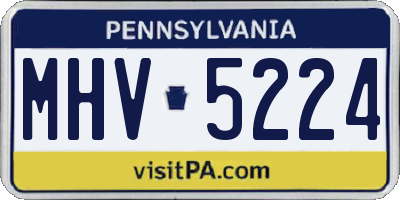 PA license plate MHV5224