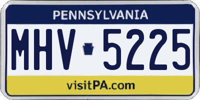PA license plate MHV5225