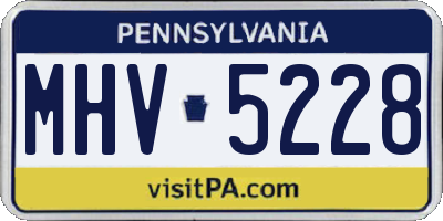 PA license plate MHV5228