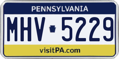PA license plate MHV5229