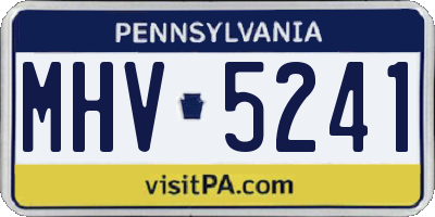 PA license plate MHV5241