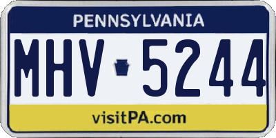 PA license plate MHV5244
