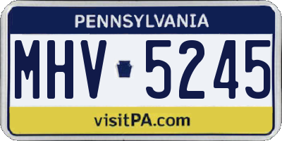 PA license plate MHV5245