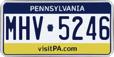 PA license plate MHV5246