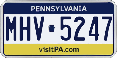 PA license plate MHV5247