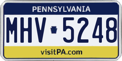 PA license plate MHV5248