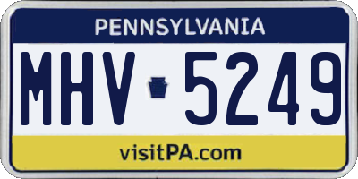 PA license plate MHV5249