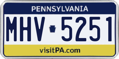 PA license plate MHV5251