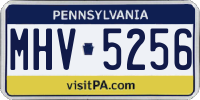 PA license plate MHV5256