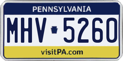 PA license plate MHV5260