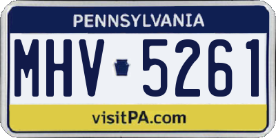 PA license plate MHV5261
