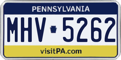 PA license plate MHV5262