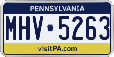 PA license plate MHV5263