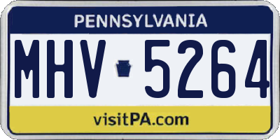 PA license plate MHV5264