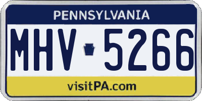 PA license plate MHV5266
