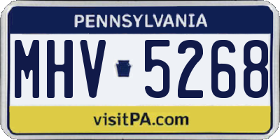 PA license plate MHV5268
