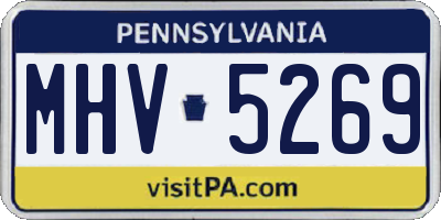 PA license plate MHV5269