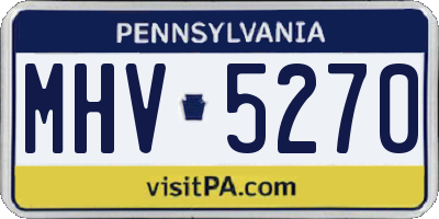 PA license plate MHV5270