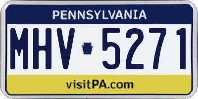 PA license plate MHV5271