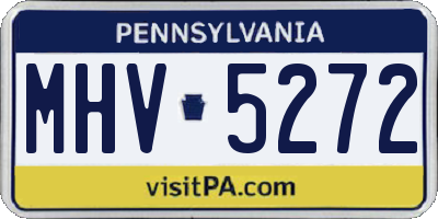 PA license plate MHV5272