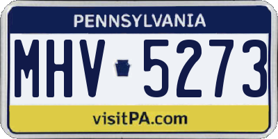 PA license plate MHV5273
