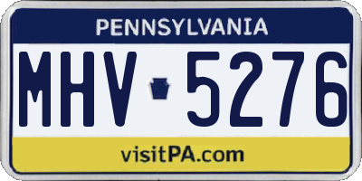 PA license plate MHV5276