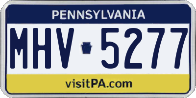 PA license plate MHV5277