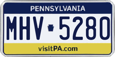 PA license plate MHV5280