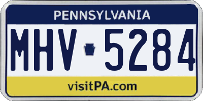 PA license plate MHV5284