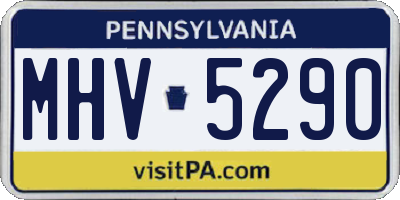 PA license plate MHV5290