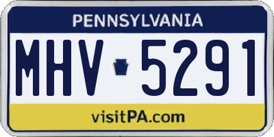 PA license plate MHV5291
