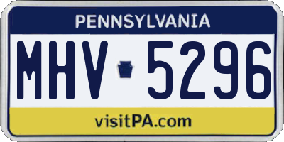 PA license plate MHV5296