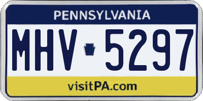 PA license plate MHV5297