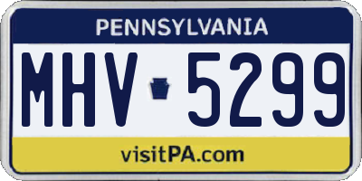 PA license plate MHV5299