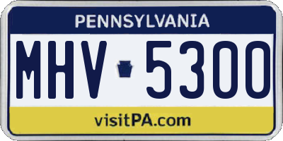 PA license plate MHV5300