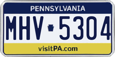 PA license plate MHV5304