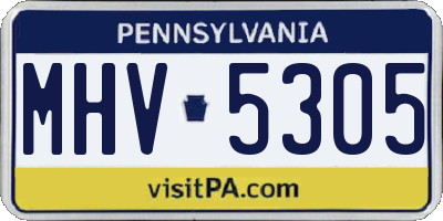 PA license plate MHV5305