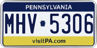 PA license plate MHV5306