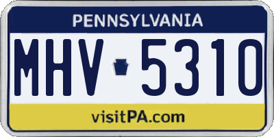 PA license plate MHV5310