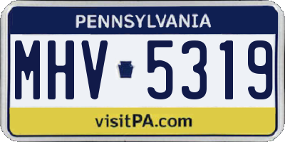 PA license plate MHV5319
