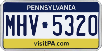 PA license plate MHV5320