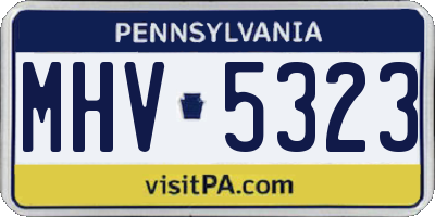PA license plate MHV5323