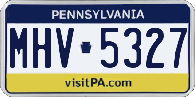 PA license plate MHV5327