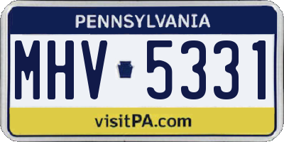 PA license plate MHV5331