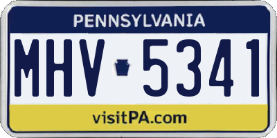 PA license plate MHV5341