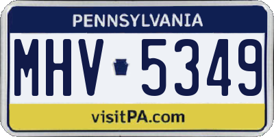 PA license plate MHV5349