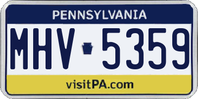 PA license plate MHV5359