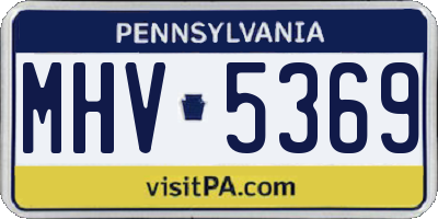 PA license plate MHV5369